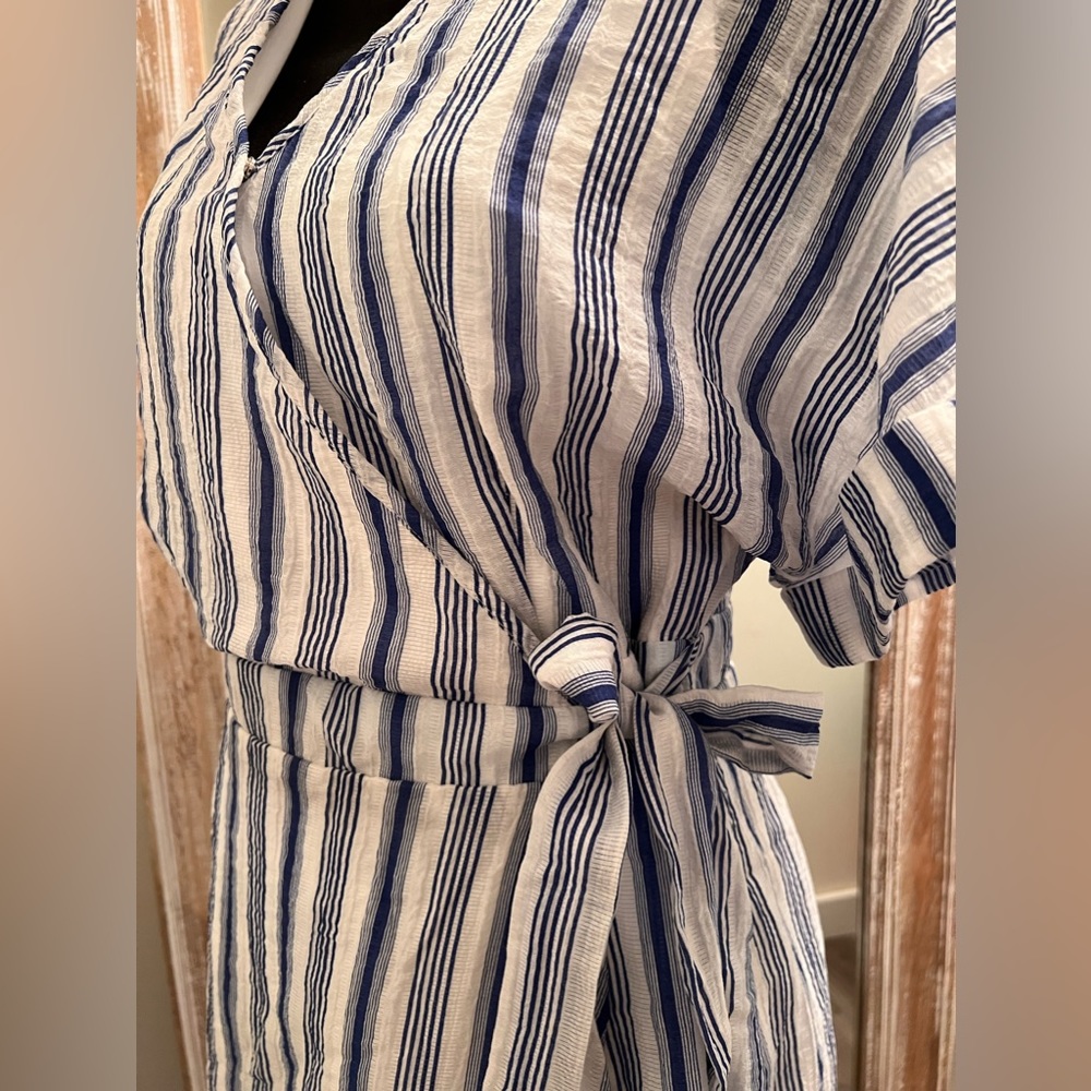 Blue stripe Wrap dress